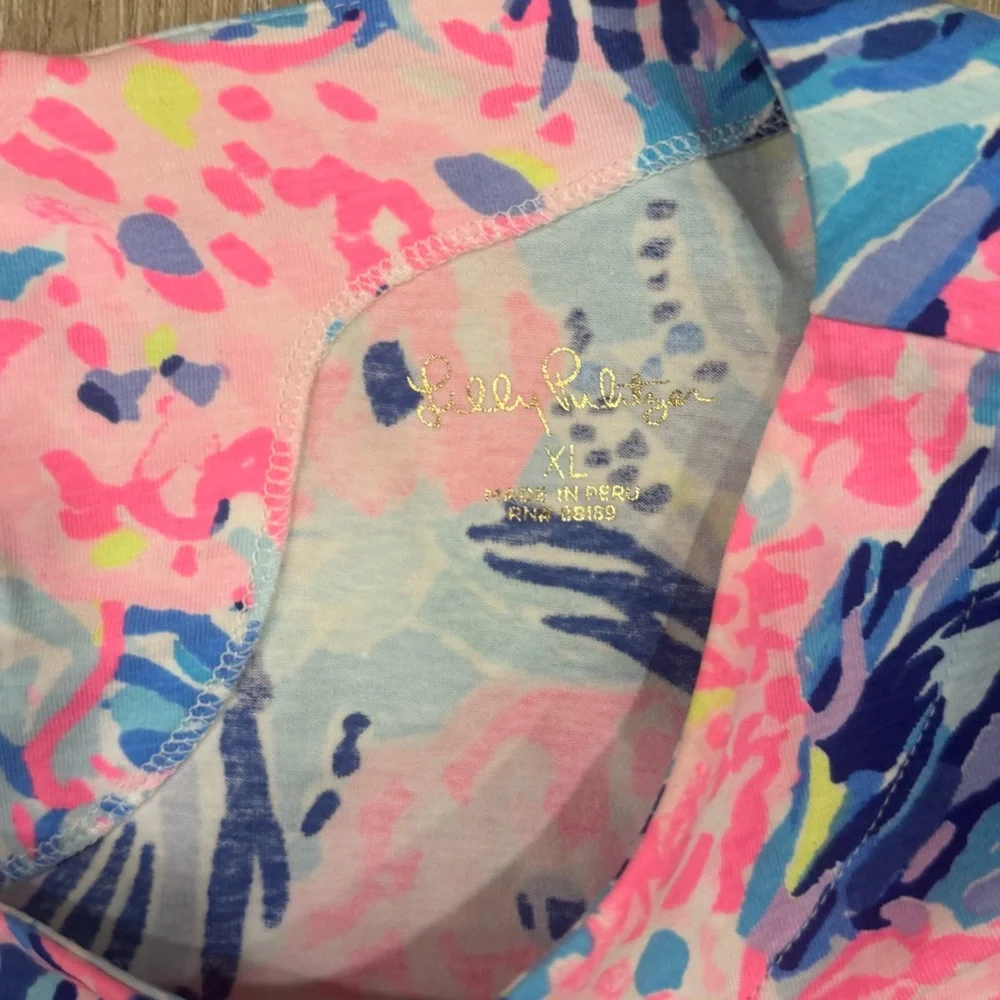 Lilly Pulitzer Waverly Top in Lapis Lazuli Horseshoe Bay Size XL - Picture 2 of 5
